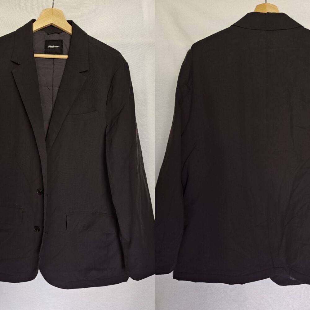 Rohan‎ Blazer Winter Fusion Charcoal Dark Gray Quilted Insulation 46 Two Button
